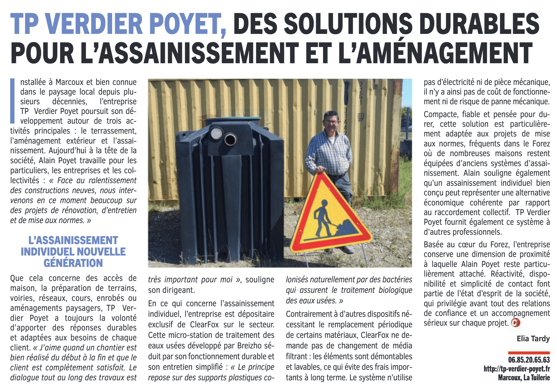 Article paru dans Couleur Forez Mag n&deg;417 du 8 juin 2026 sur T.P. Verdier-Poyet
